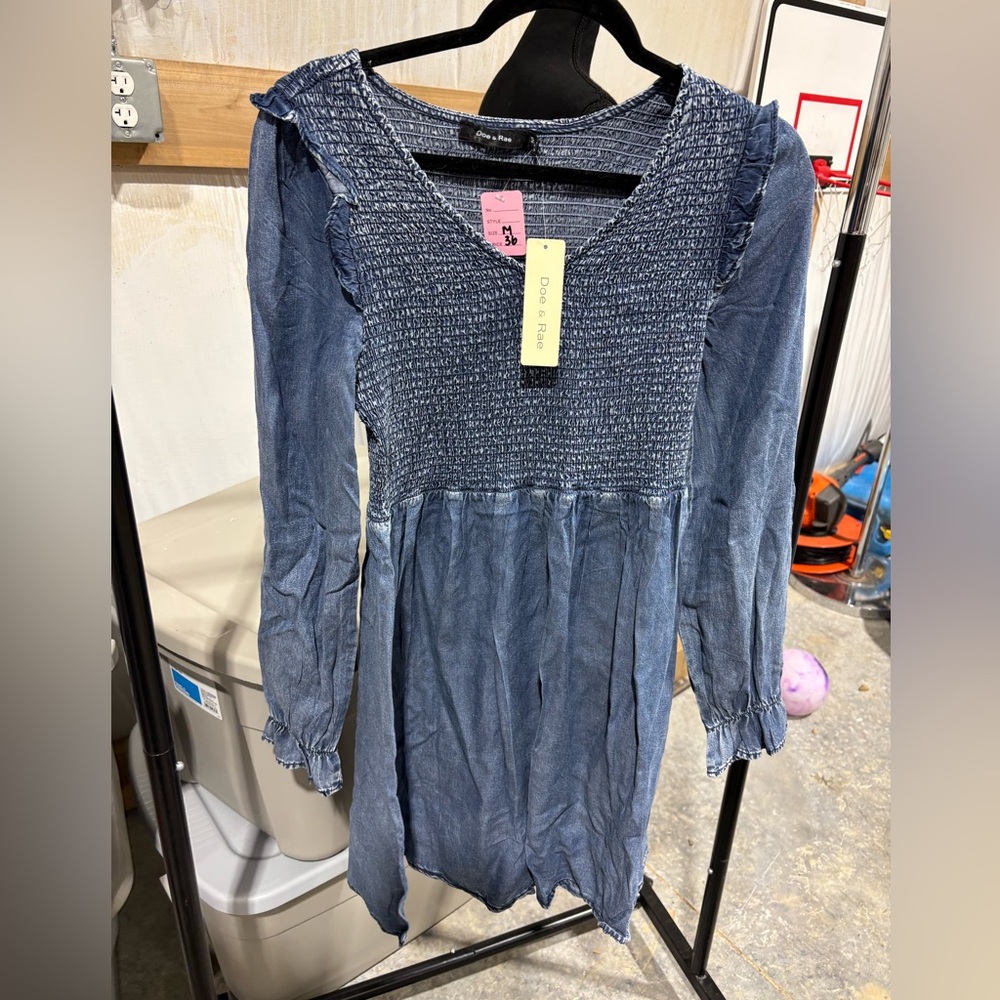 Doe and Rae Denim Smocked Women's Dress